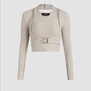 Cider buckle cropped long sleeve